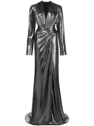Shop Tadashi Shoji gathered-detail long 