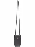 Longchamp Le Pliage Cuir phone case with strap - Black