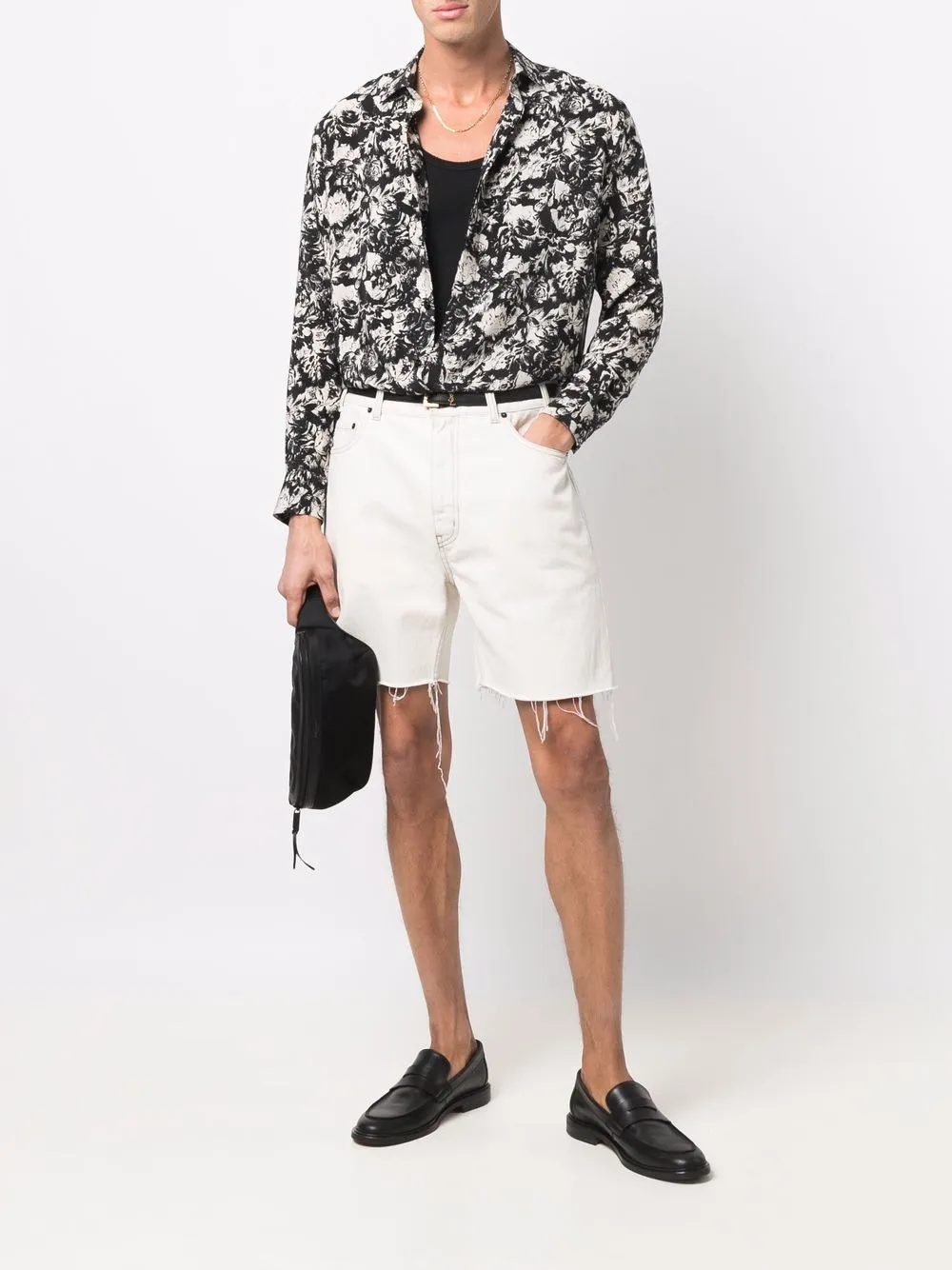 Saint Laurent Heuptas met rits - Zwart
