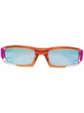 Jacquemus Les lunettes Altù mirrored-lens sunglasses - Orange