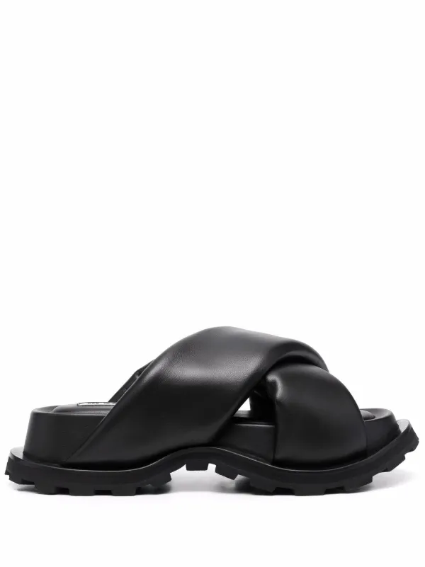 Shop Jil Sander open-toe chunky leather 