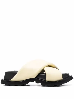 Jil Sander クロスストラップ サンダル | ニュートラル | FARFETCH JP