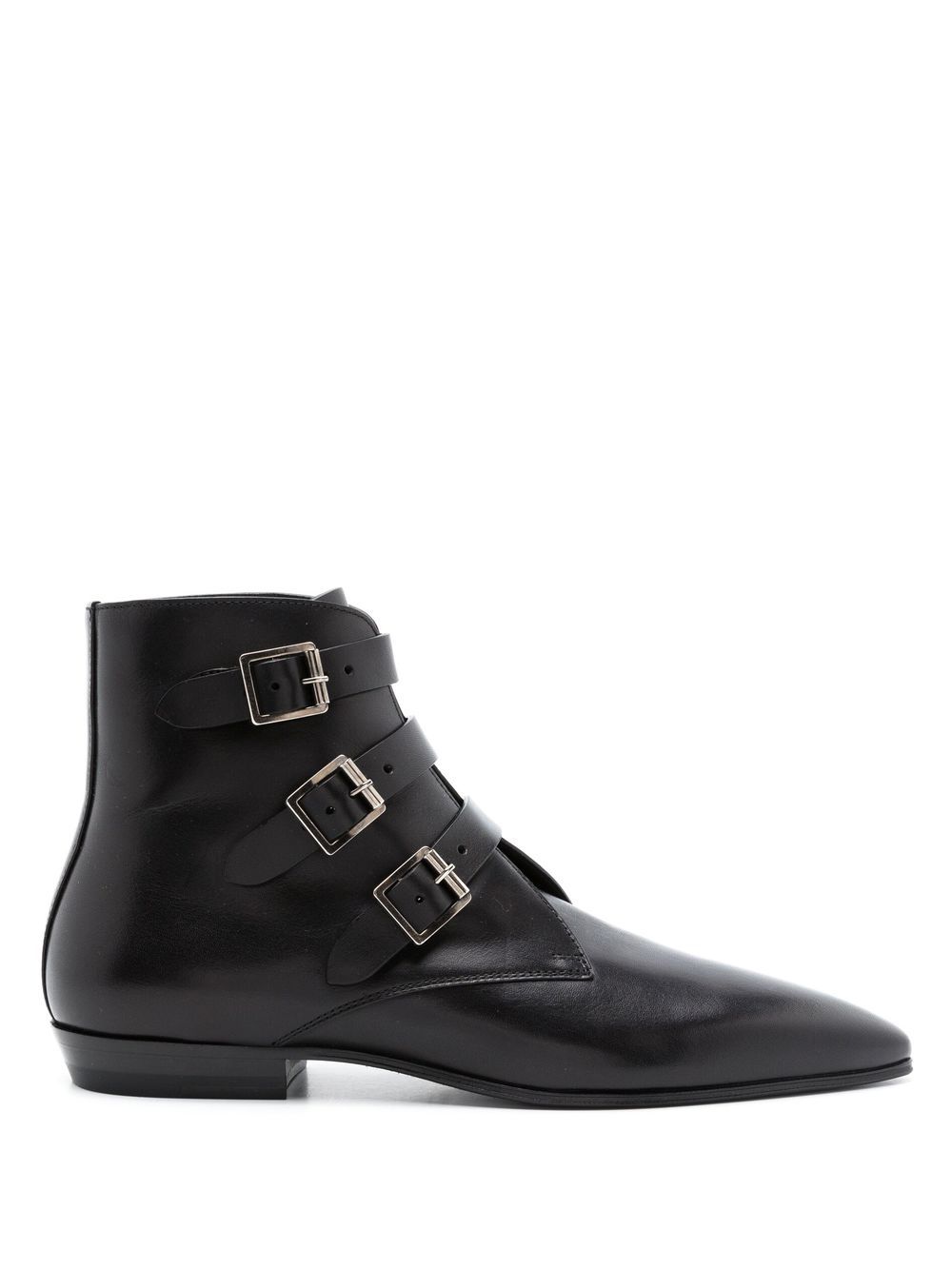 Saint Laurent Goth leather buckle boots - Black