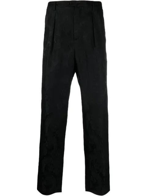 Saint Laurent paisley jacquard straight trousers
