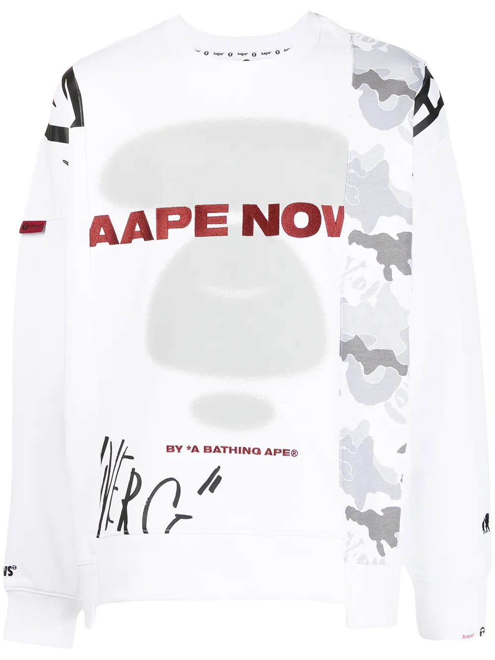 

AAPE BY *A BATHING APE® sudadera con logo estampado - Blanco