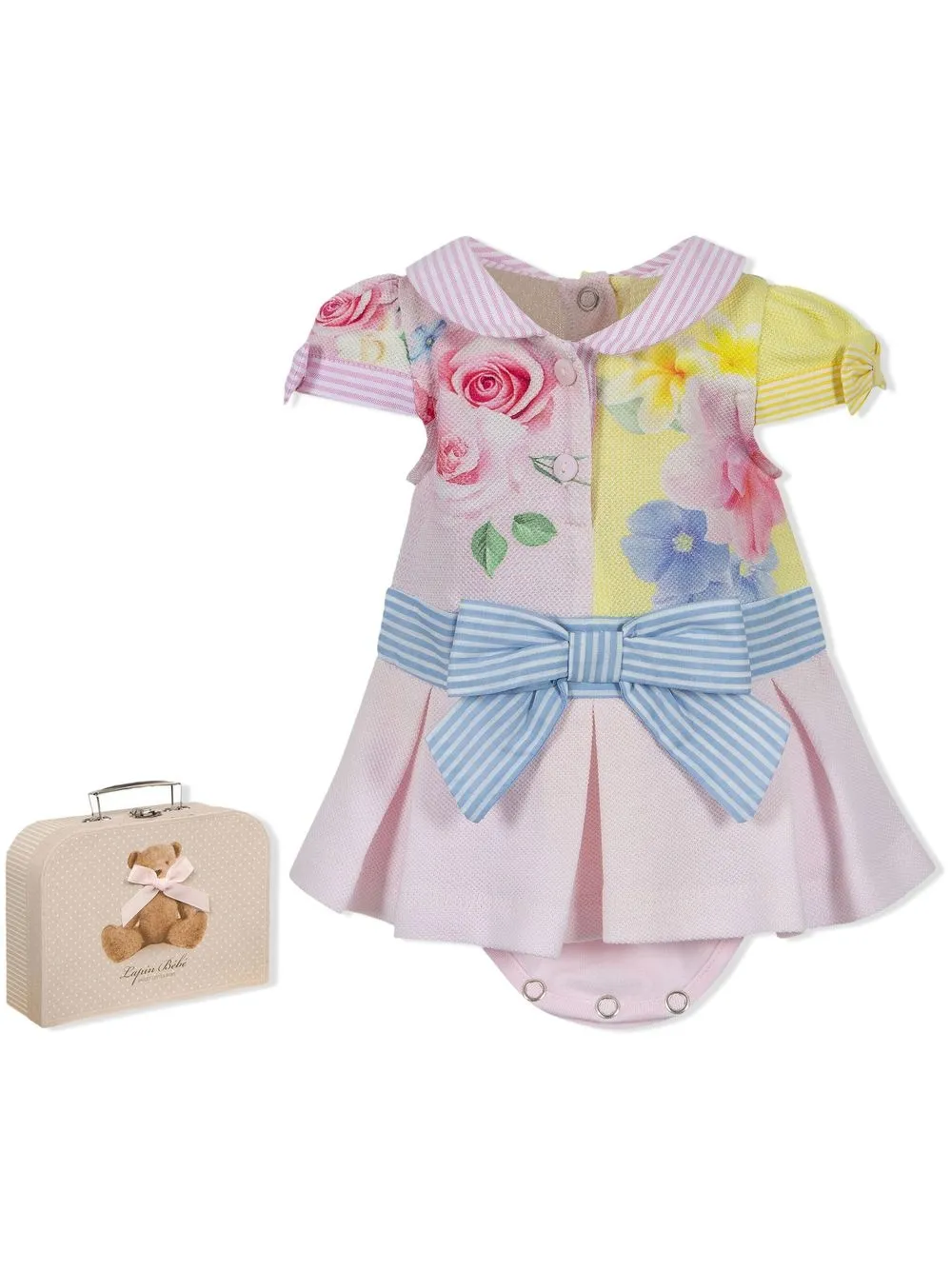 

Lapin House vestido floral con diseño color block - Rosado