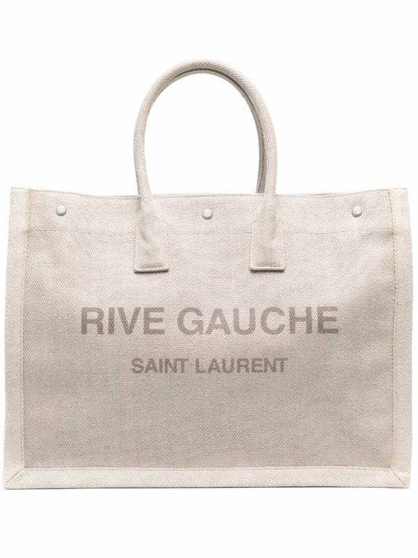 Saint Laurent Rive Gauche Canvas Tote Bag - Farfetch