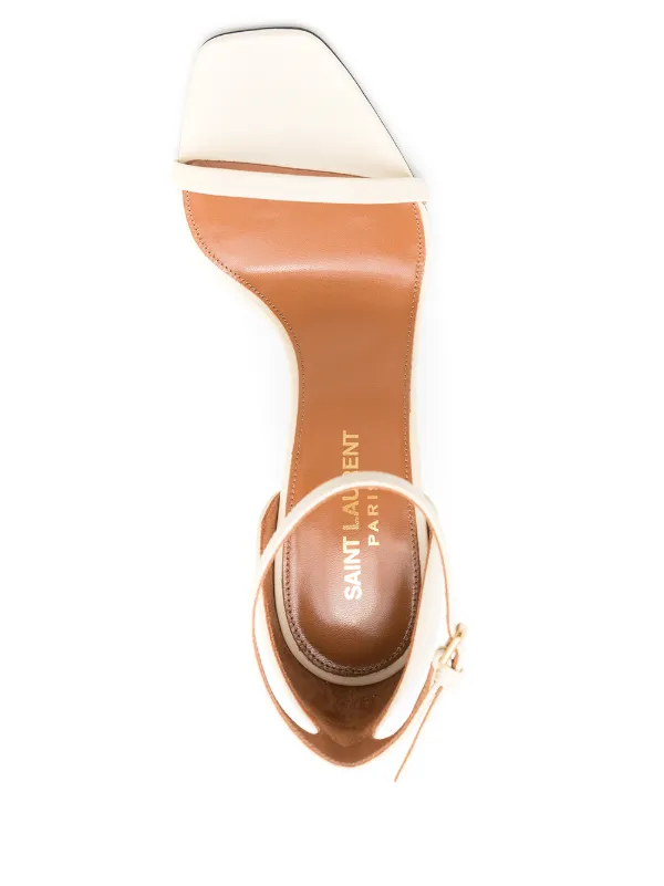 OPYUM sandals with gold-toned heel in smooth leather, Front view