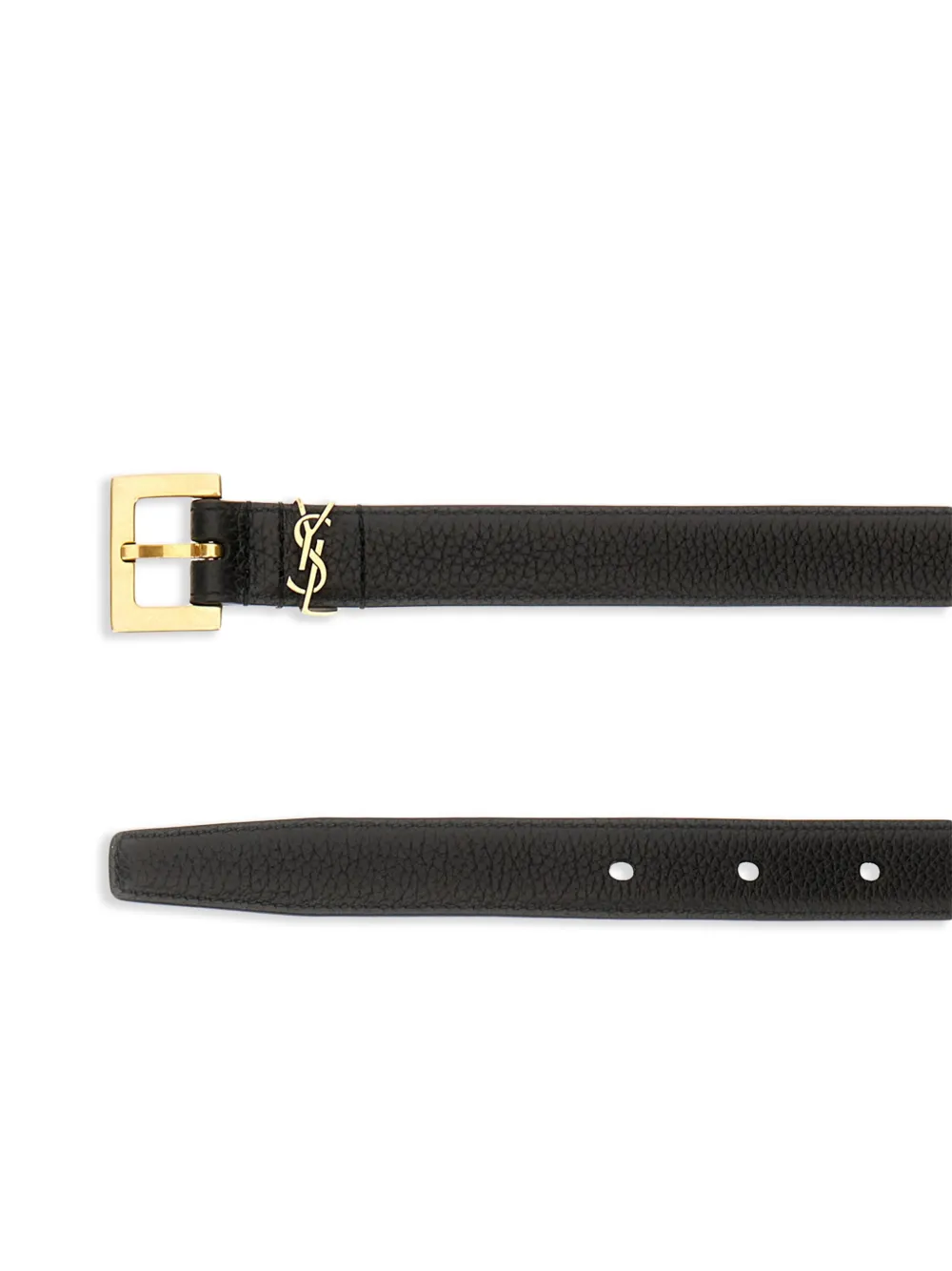 Saint Laurent Riem met vierkante gesp - Zwart