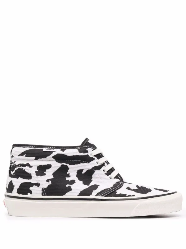 Black vans on sale with leopard print