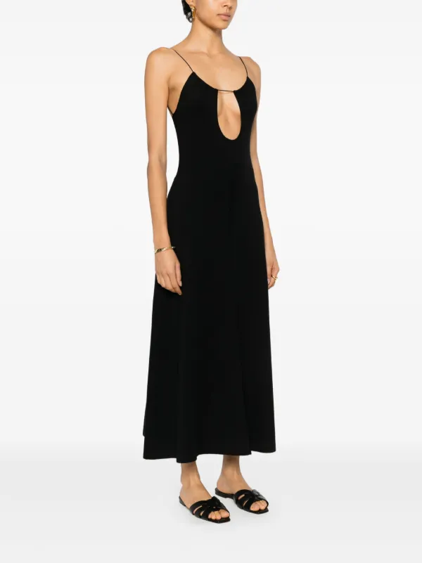 【関税込み】saint laurent Cut-out midi dress Saint Laurent cut-out Midi Dress | Black | FARFETCH