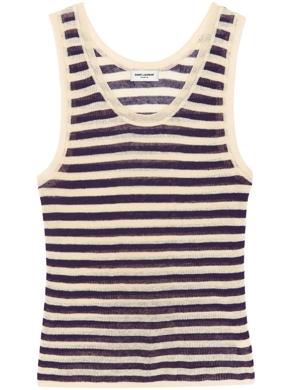 Saint Laurent Striped Linen Silk Tank Top Farfetch