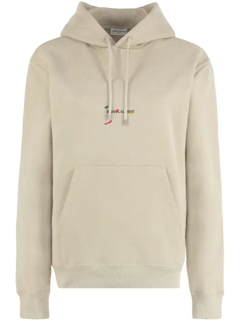 Saint Laurent logo-print long-sleeved hoodie