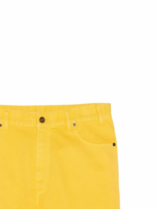Mustard denim shorts deals