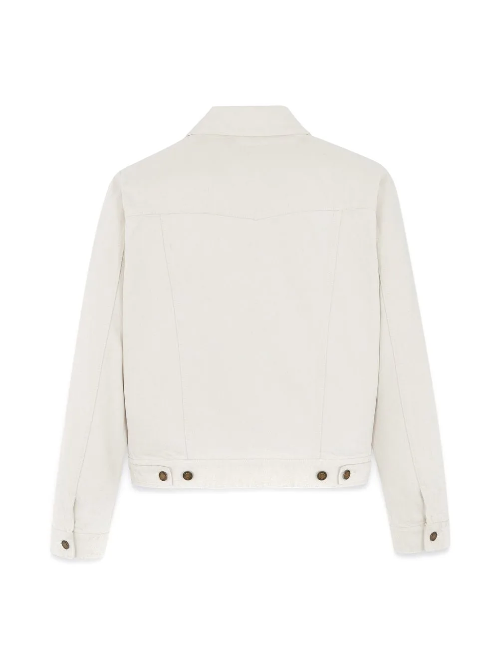 Shop Saint Laurent Denim Button Up Jacket In White