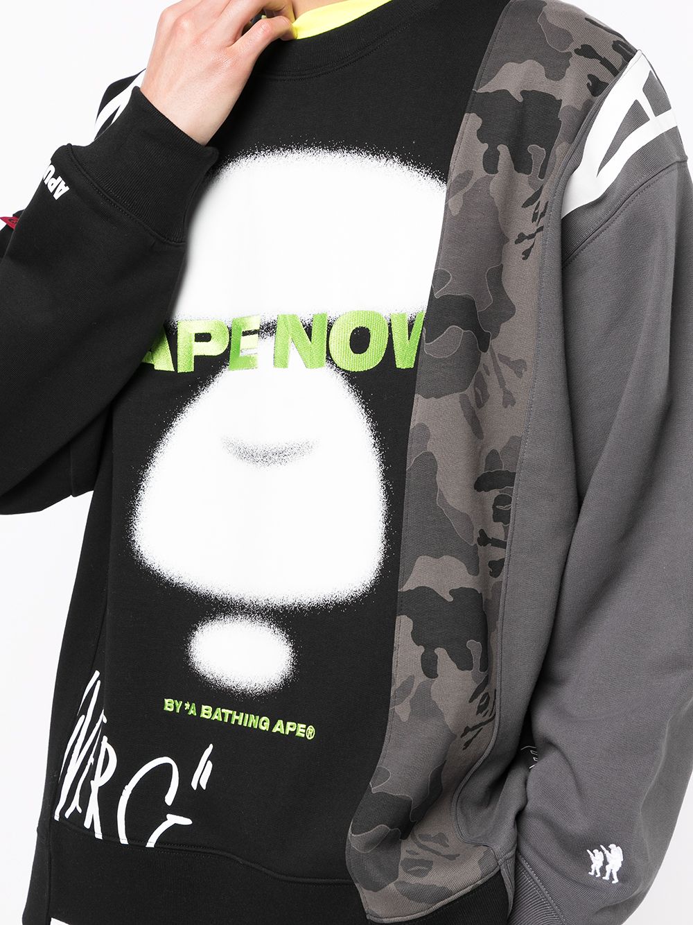 фото Aape by *a bathing ape® толстовка с круглым вырезом и вставками