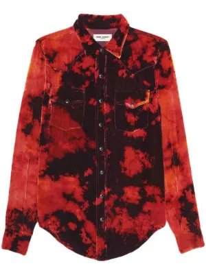 SAINT LAURENT 総柄ウエスタンシャツ 579104 Y509V シャツ トップス メンズ 『2年保証』