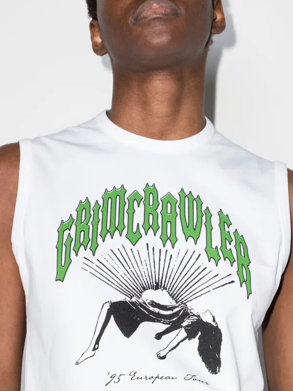 Raf Simons Grimcrawler-print Sleeveless Top | White | FARFETCH CA