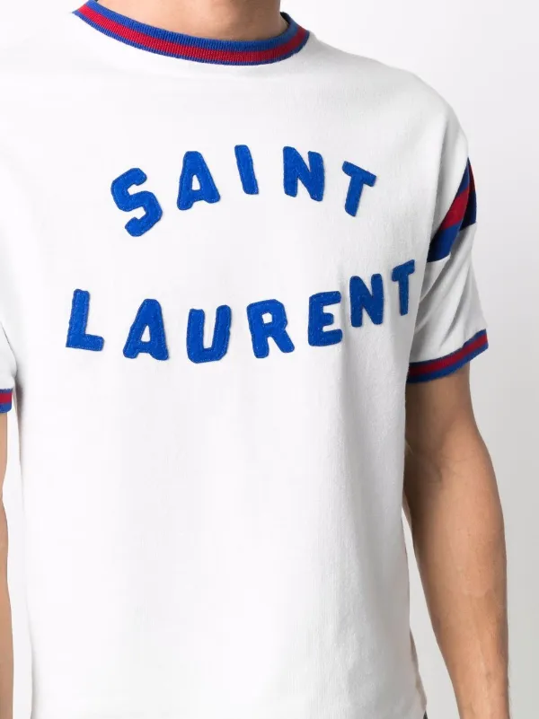 Saint Laurent vintage-effect Logo T-shirt - Farfetch