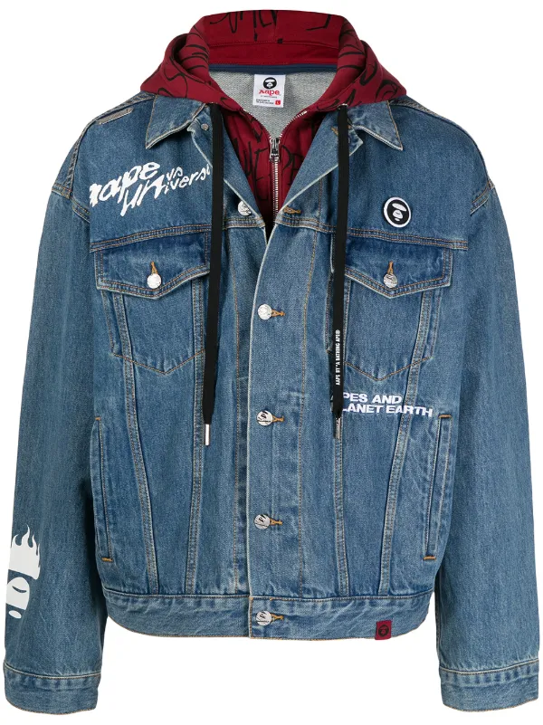 AAPE DISTRESSED DENIM JACKET