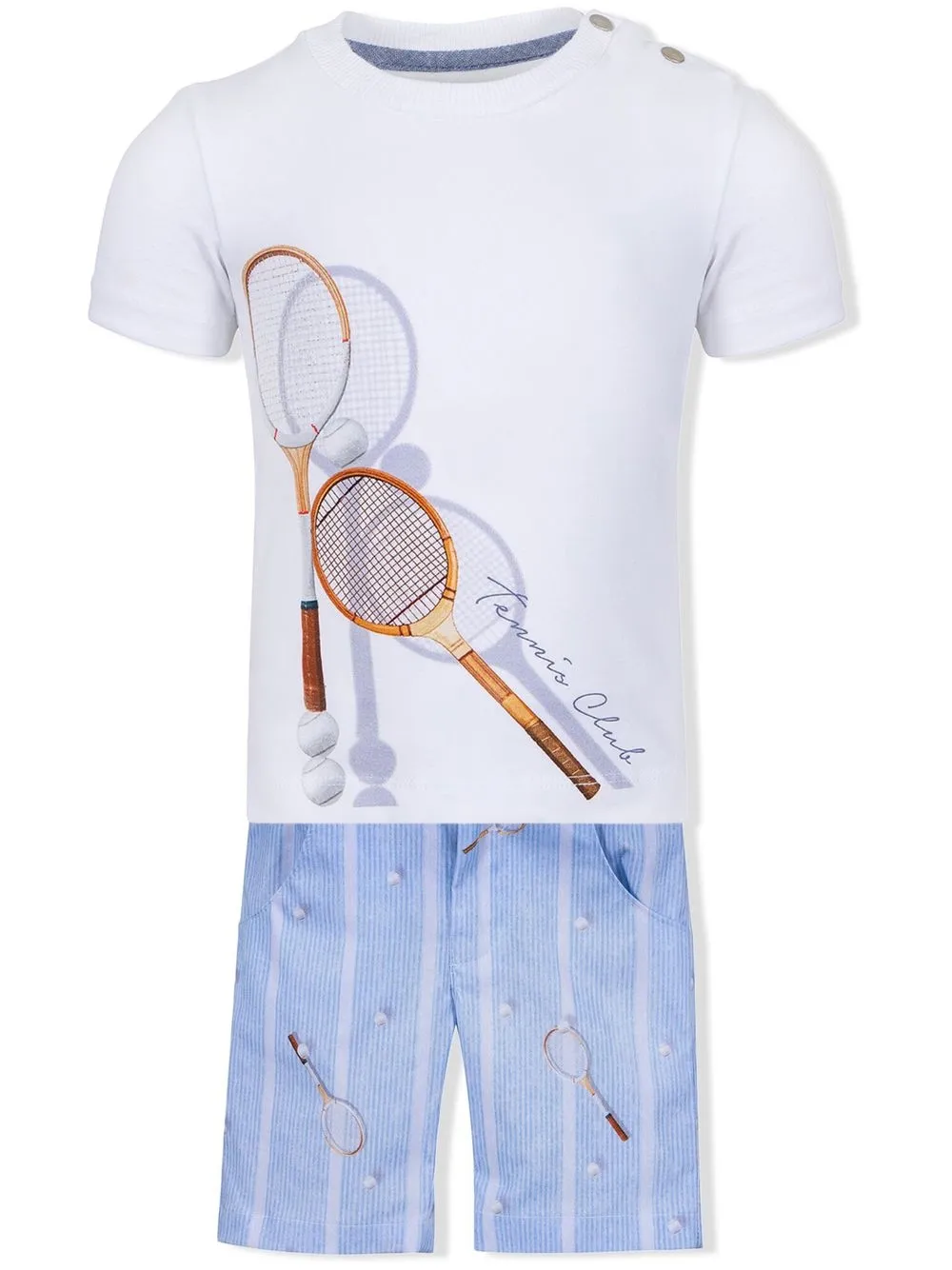 

Lapin House conjunto de shorts y playera con motivo de tenis - Azul