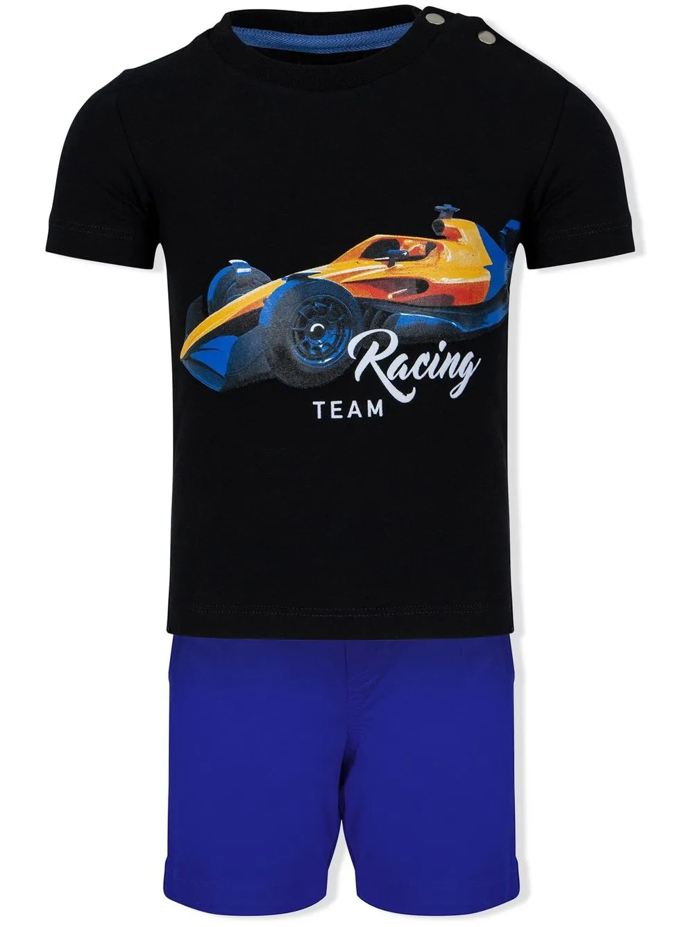 

Lapin House car-print racer t-shirt and shorts set - Black