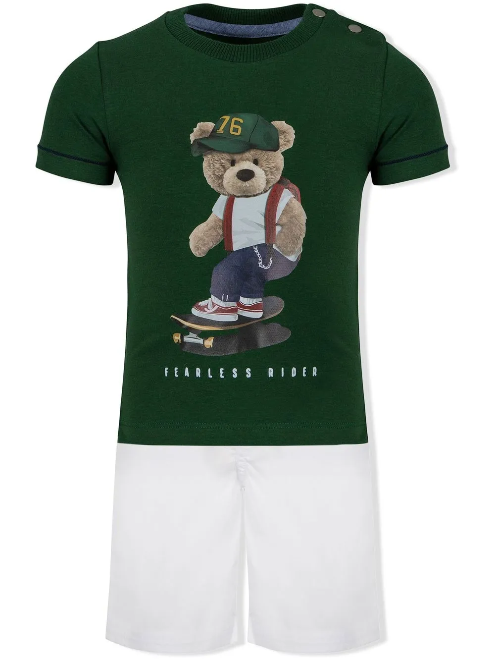 

Lapin House set de shorts y playera con motivo de osito - Verde