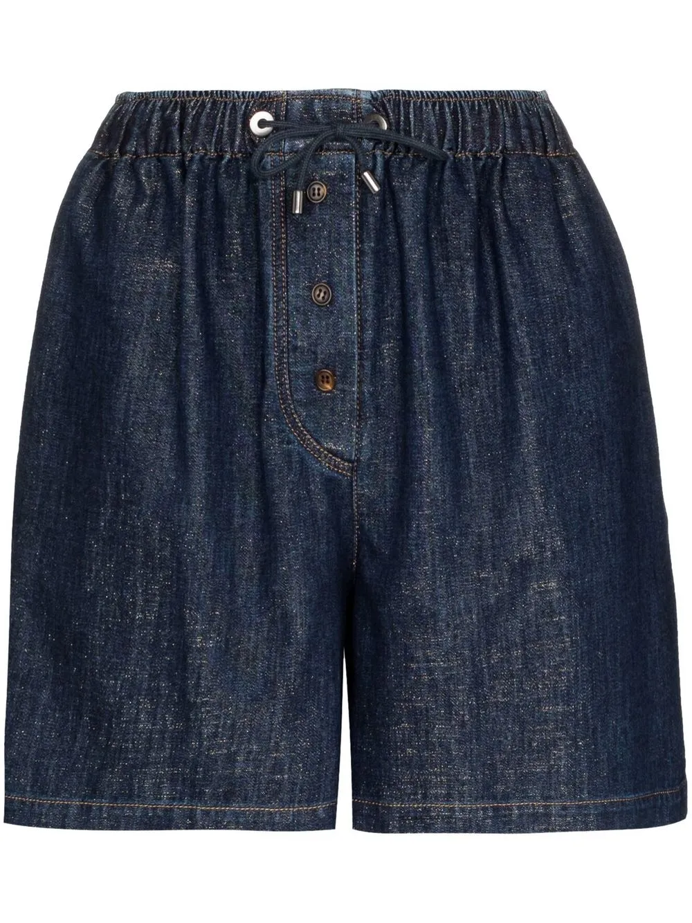 

Brunello Cucinelli shorts de mezclilla con cordón en la pretina - Azul