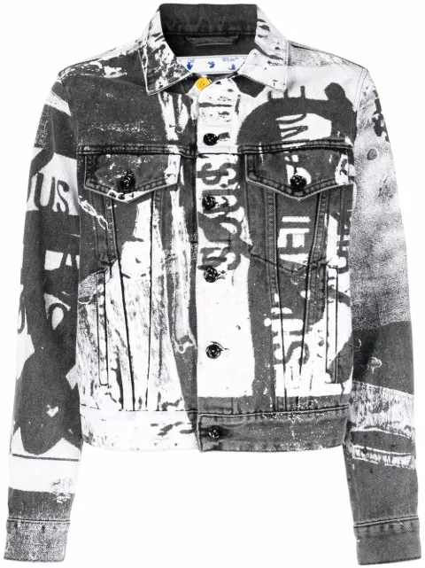 Off-White Jaqueta jeans x Pablo Tomek com estampa