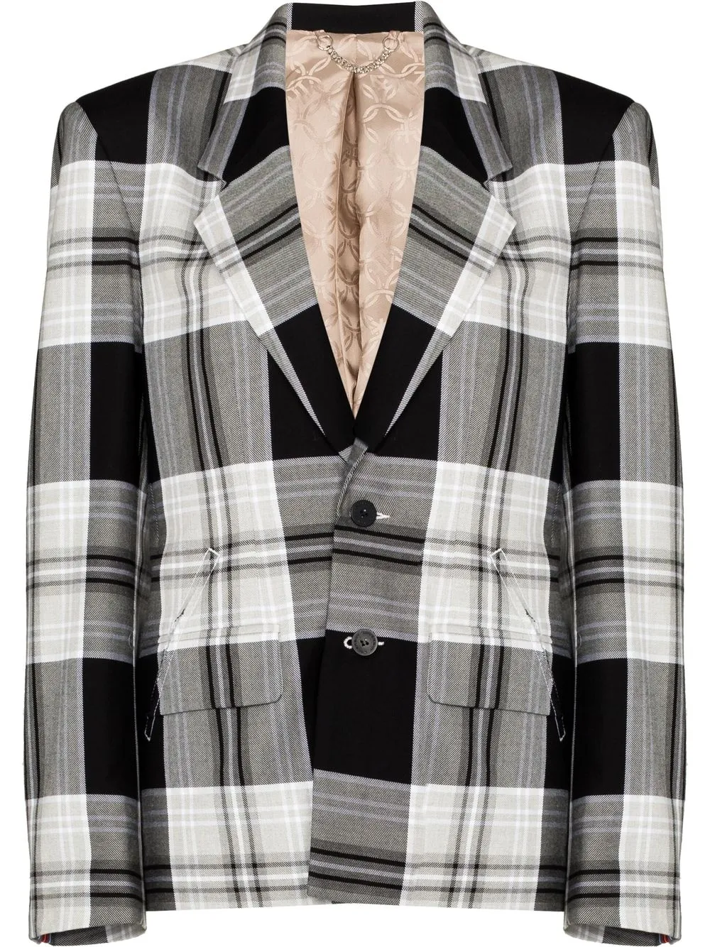 

Charles Jeffrey Loverboy tartan-pattern single breasted blazer - Grey