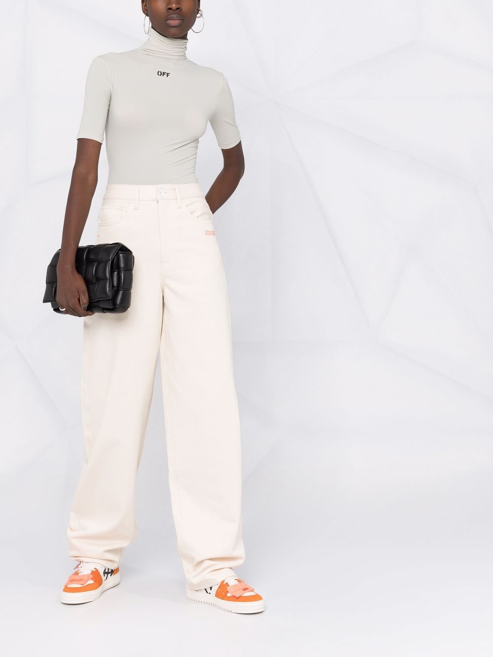 Off-White Jeans met wijde pijpen - Beige