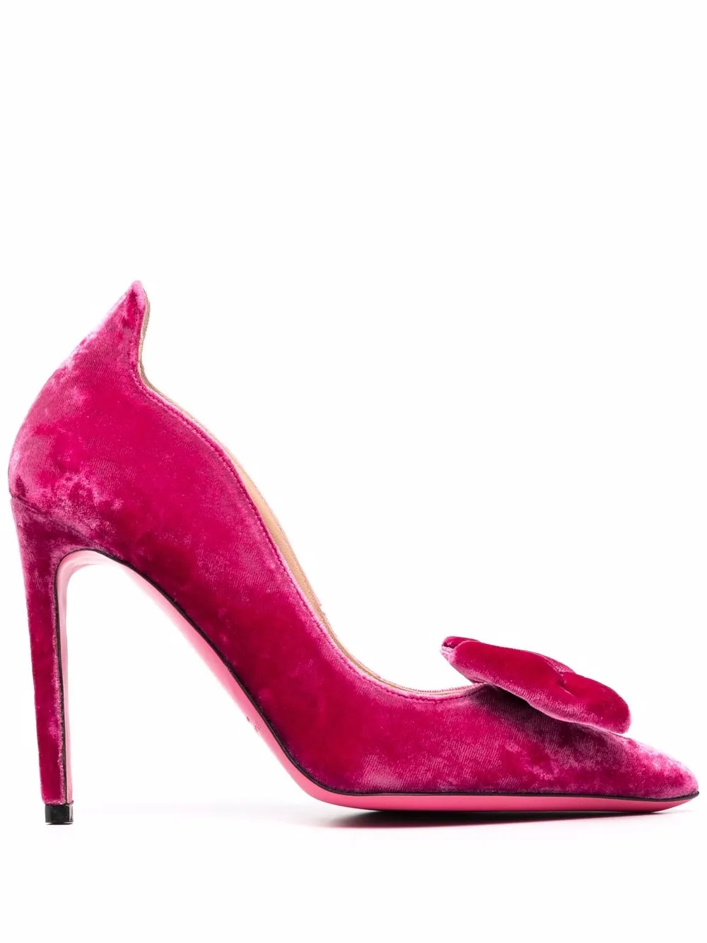 

Dee Ocleppo velvet-effect leather pumps - Pink