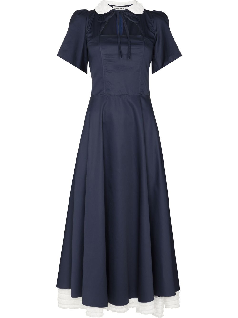 Masterpeace Cut-out Collared Midi Dress In Blue