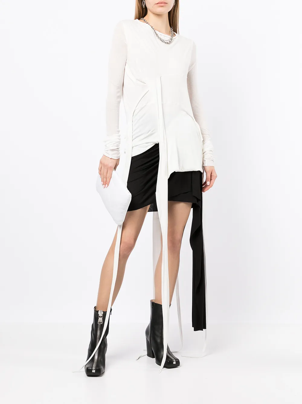 фото Rick owens lilies топ асимметричного кроя с длинными рукавами
