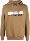 Hide&Jack logo-print pullover hoodie - Brown