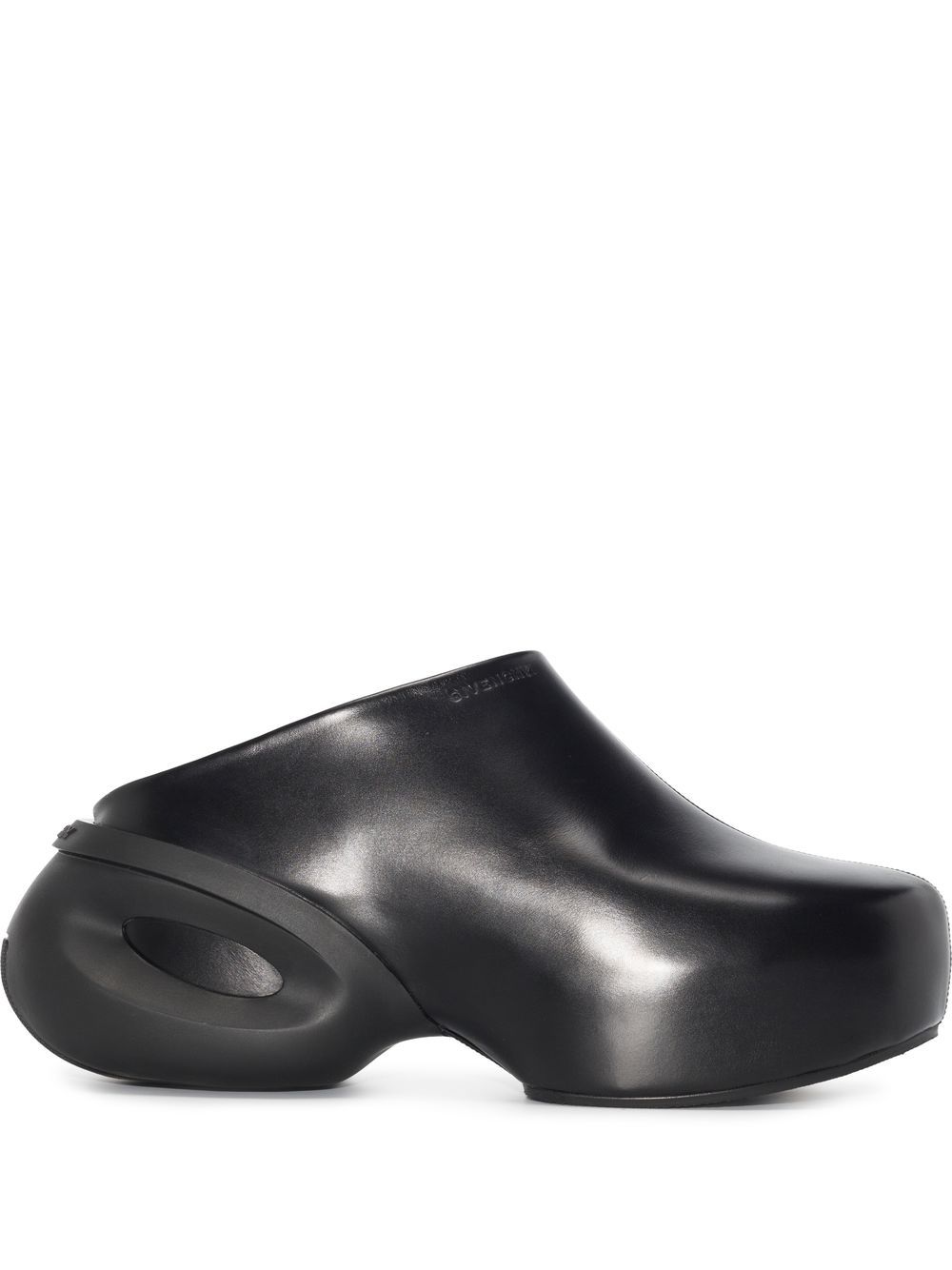 Shop Givenchy Chunky-heel Leather Clogs In Black