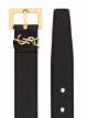 Saint Laurent monogram-logo wide leather belt