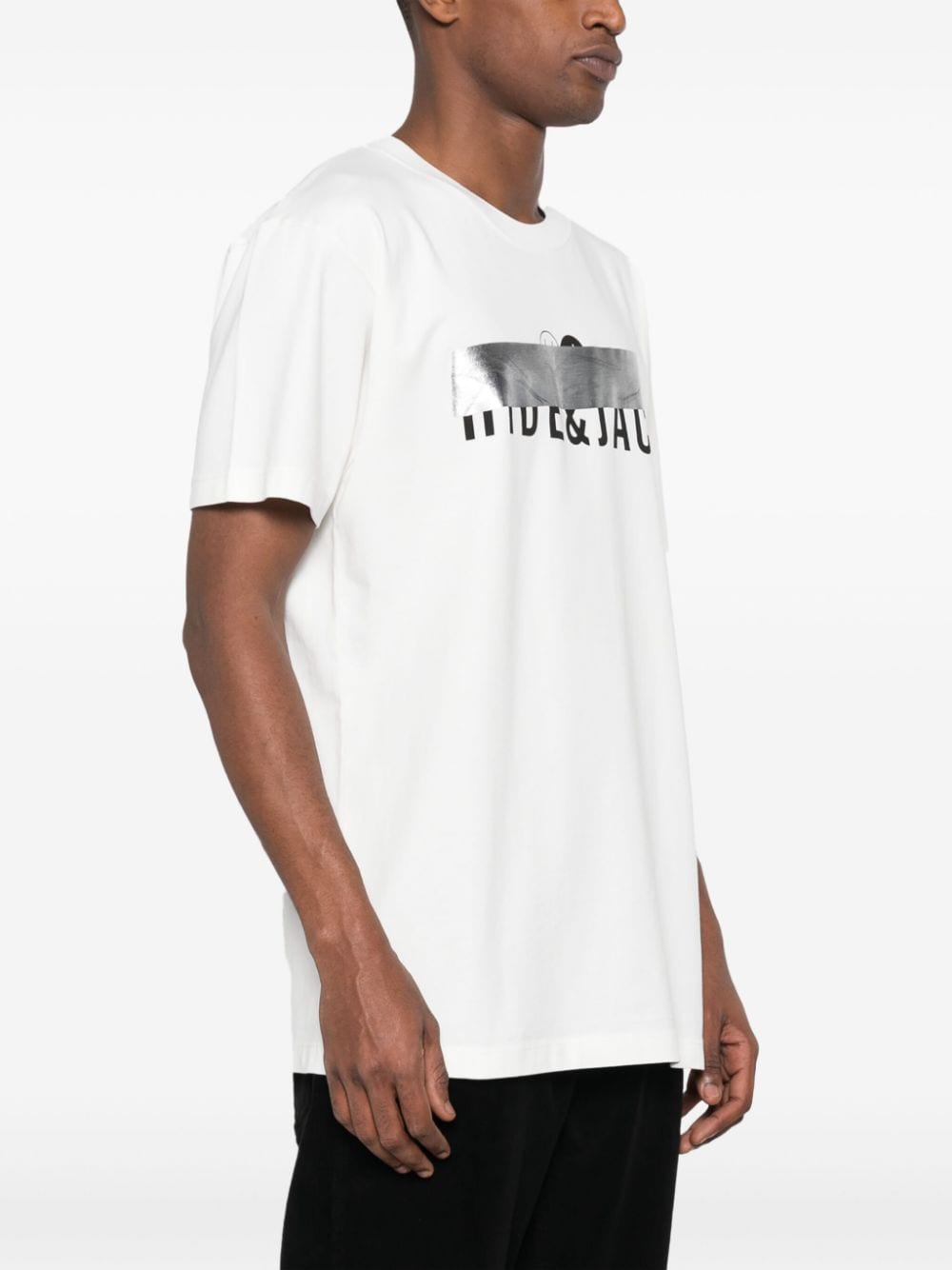 Shop Hide & Jack Logo-print Cotton T-shirt In White