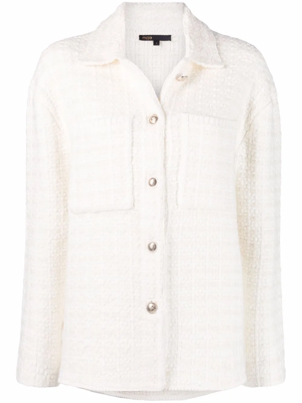 

Maje sobrecamisa de tweed - Blanco