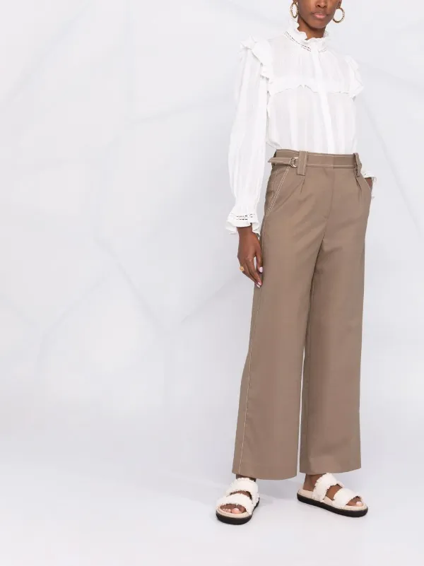 Maje high-rise wide-leg Trousers - Farfetch