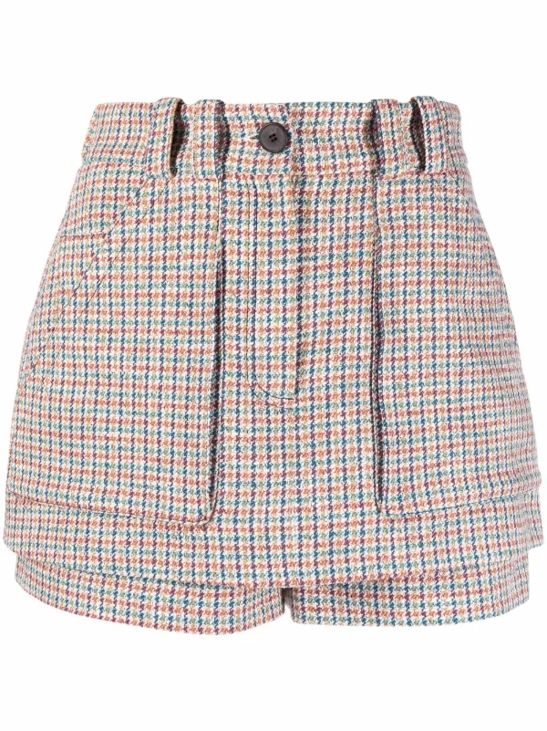 Maje high-waisted Check Shorts - Farfetch