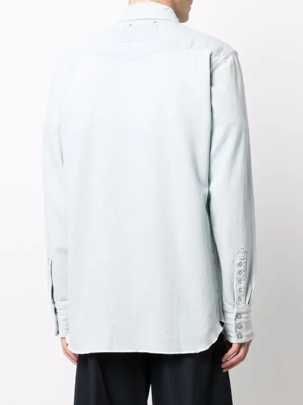 Golden Goose Bleached Denim Shirt | Blue | FARFETCH RO
