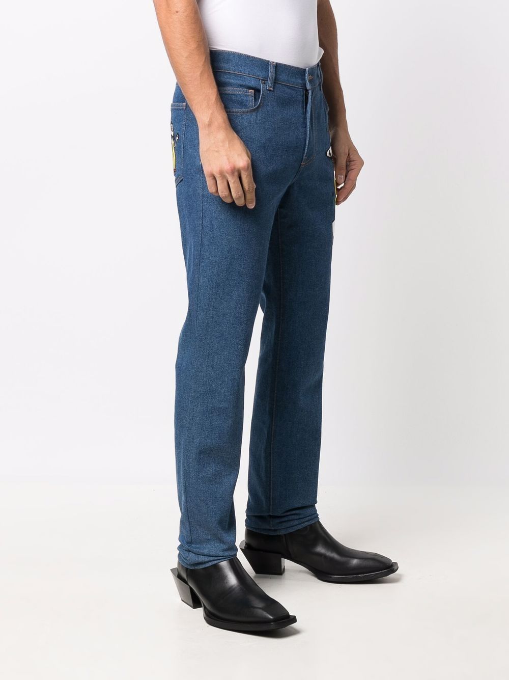 фото Moschino джинсы кроя слим с логотипом