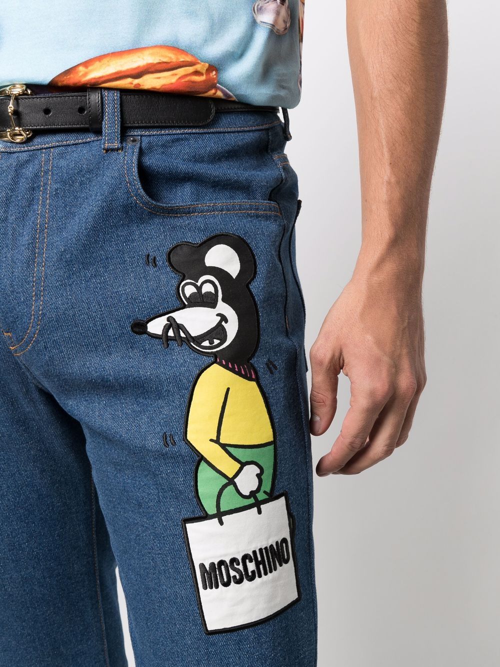 фото Moschino джинсы кроя слим с логотипом