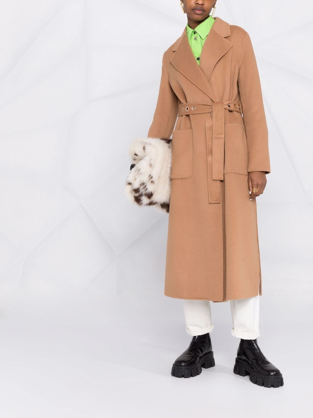 LIU JO Belted Wool Coat - Farfetch