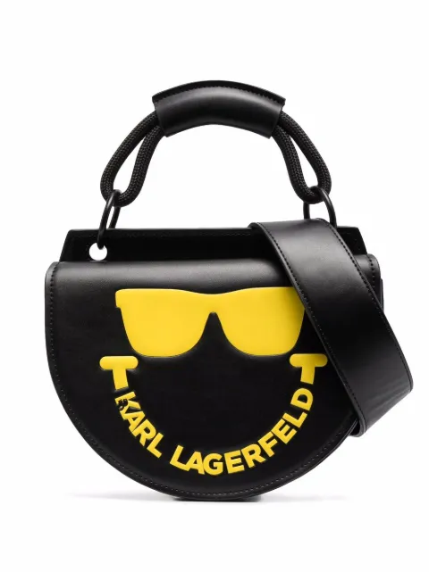 Karl Lagerfeld شنطة 'سمايلي' بمقبض علوي وطبعة شعار الماركة