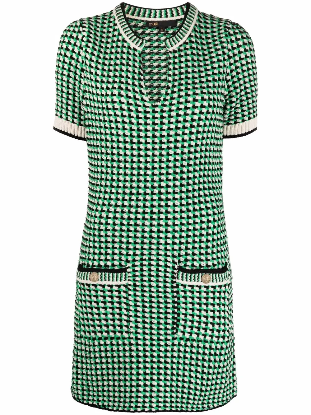 

Maje vestido con efecto de tweed - Verde