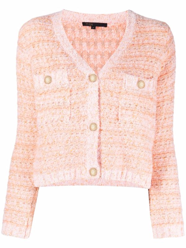 orange pink cardigan