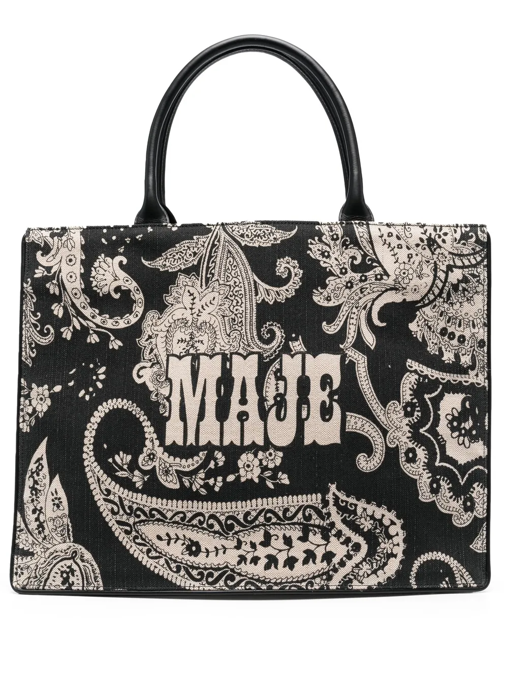 

Maje tote mediano con estampado de cachemira - Negro