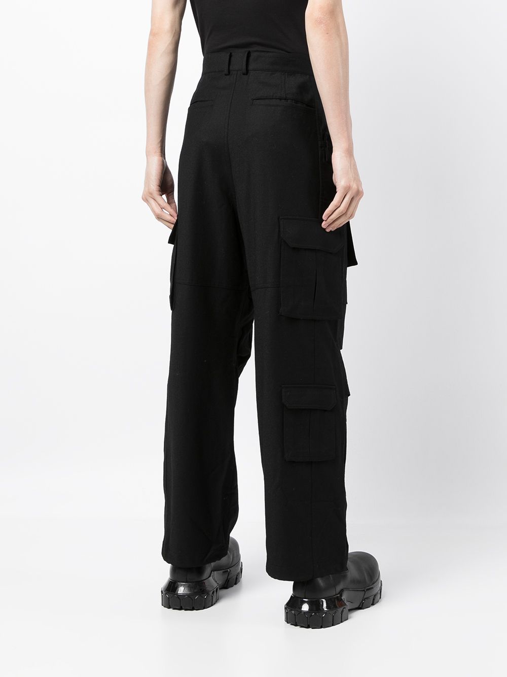 Shop Juunj Straight-leg Cargo Trousers In Black